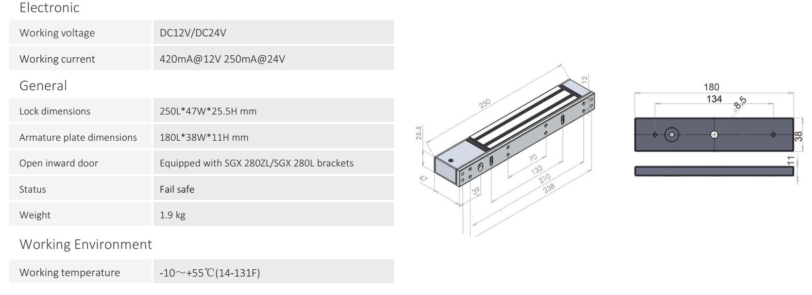 Khoá nam châm điện từ EM280